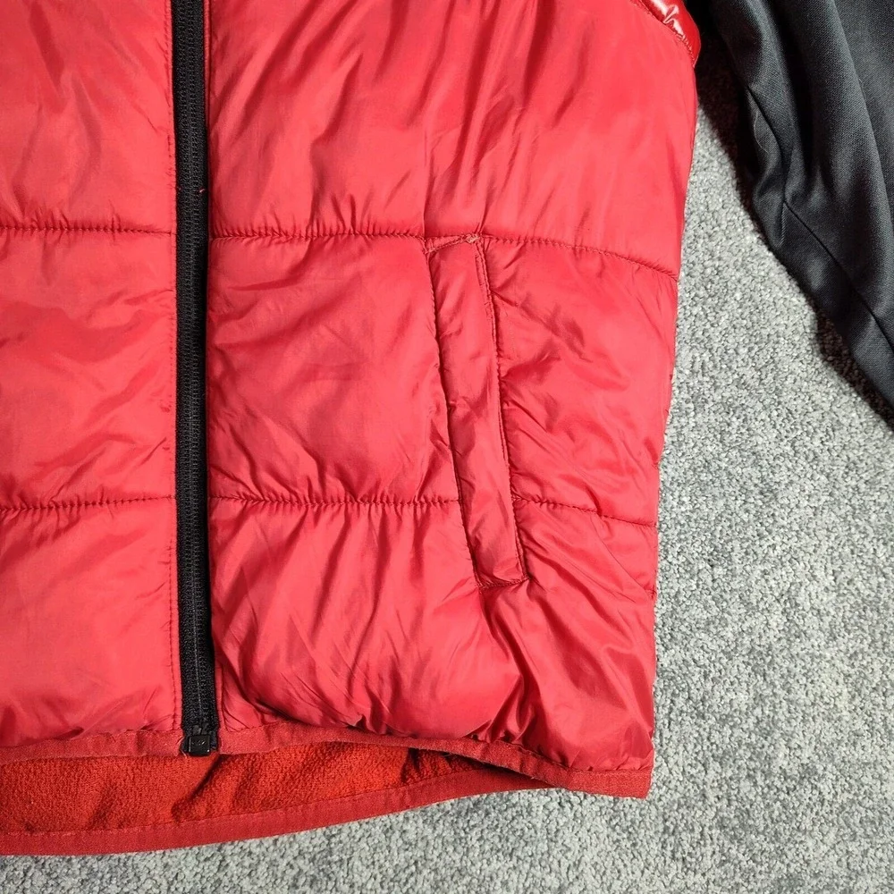Jordan Puffer Vest Jacket Full Zip Sleeves Red Black Kids Size 6-7 Years